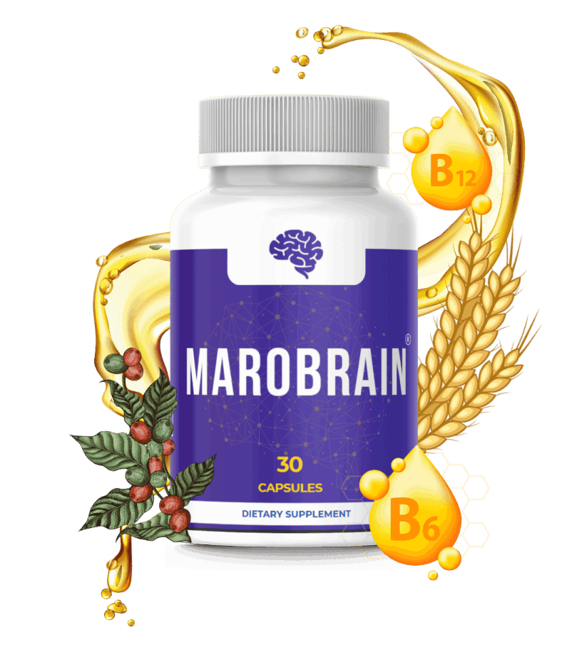 MaroBrain bottle with vitamin B6 splash