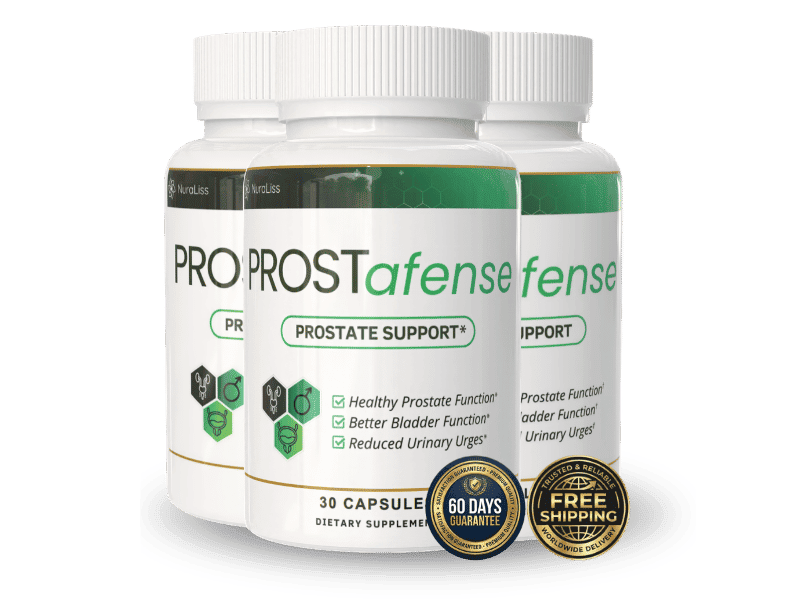 ProstAfense bottles with 60-day guarantee